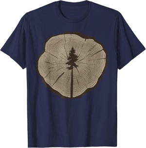 Stump of Life Vintage Tree Trunk Nature Lover Design T-Shirt - T-Shirt | Navy