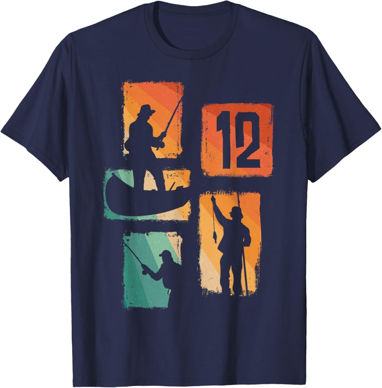 12th Birthday Fishing 12 Years Old Fisherman Fish Angler T-Shirt - T-Shirt | Navy