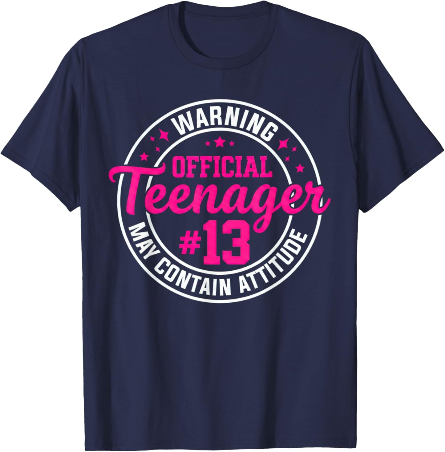 13th Birthday Girl 13 Years Old Official Teenager Birthday T-Shirt - T-Shirt | Navy