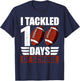 100 Days of School Boys Football 100th Day of School Kids T-Shirt - T-Shirt | Navy