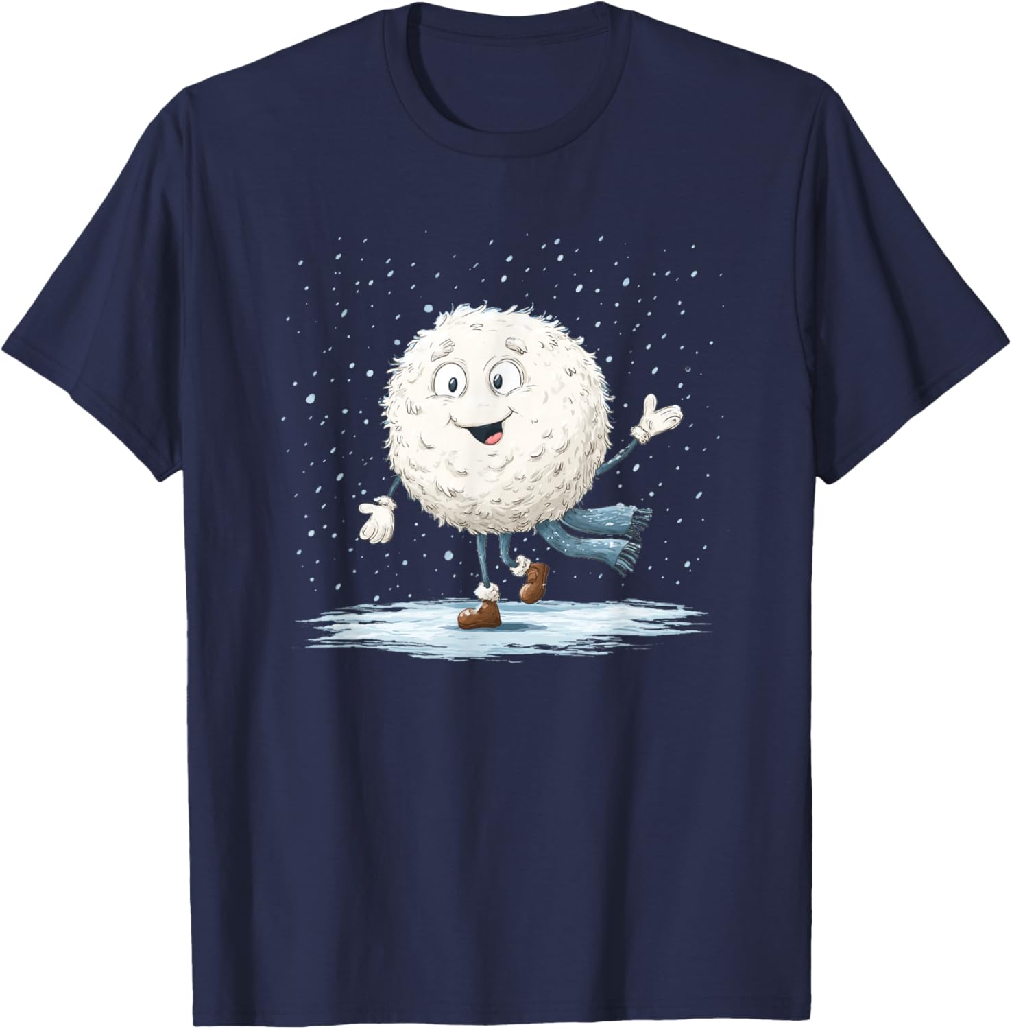 Funny Cartoon Snowball Costume for Boys and Girls T-Shirt - T-Shirt | Navy
