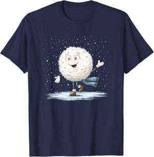 Funny Cartoon Snowball Costume for Boys and Girls T-Shirt - T-Shirt | Navy
