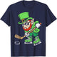 Leprechaun Playing Hockey Funny St Patricks Day Sport Kids T-Shirt - T-Shirt | Navy