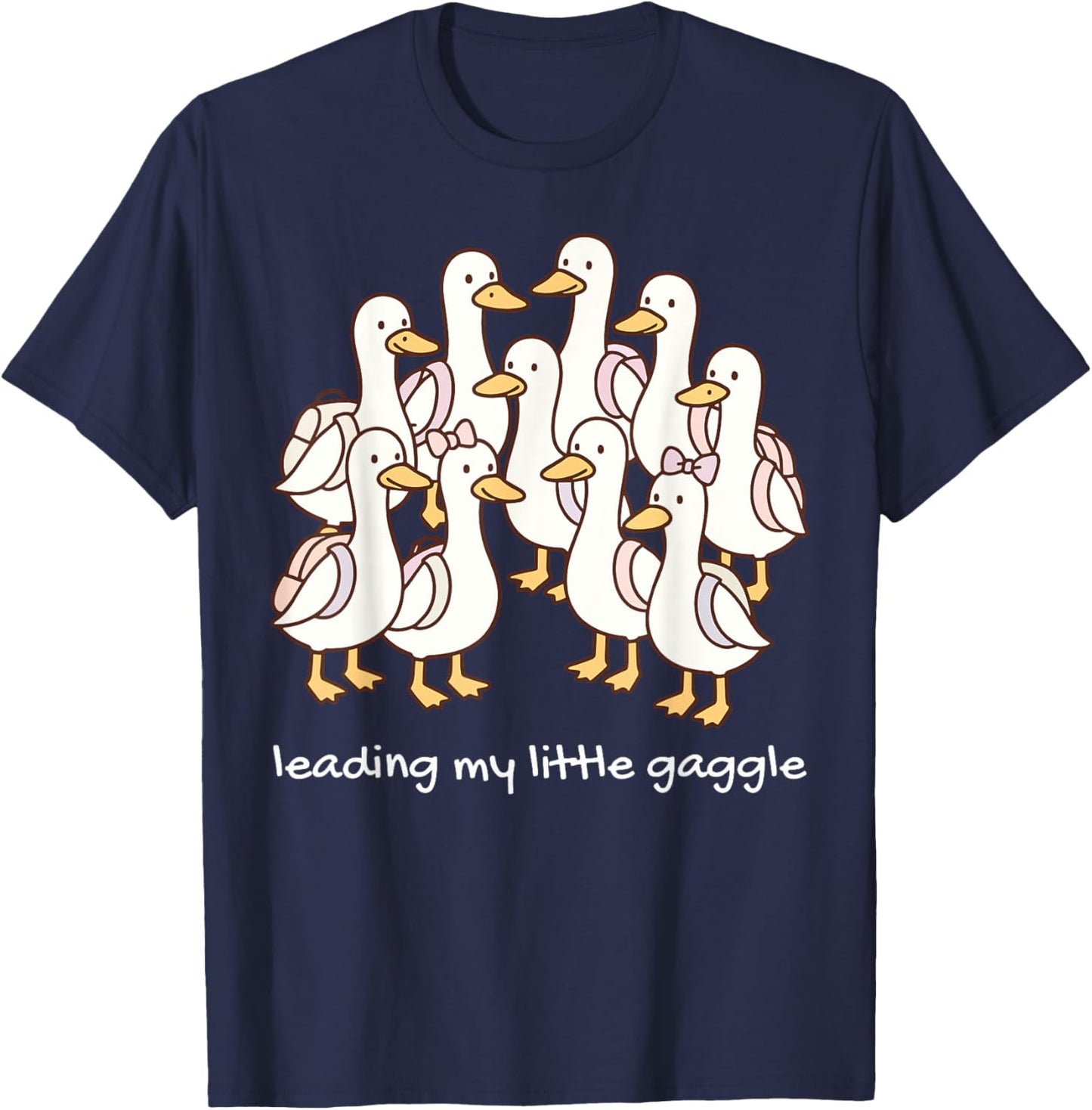 Leading My Little Gaggle Silly Goose Student Group Matching T-Shirt - T-Shirt | Navy