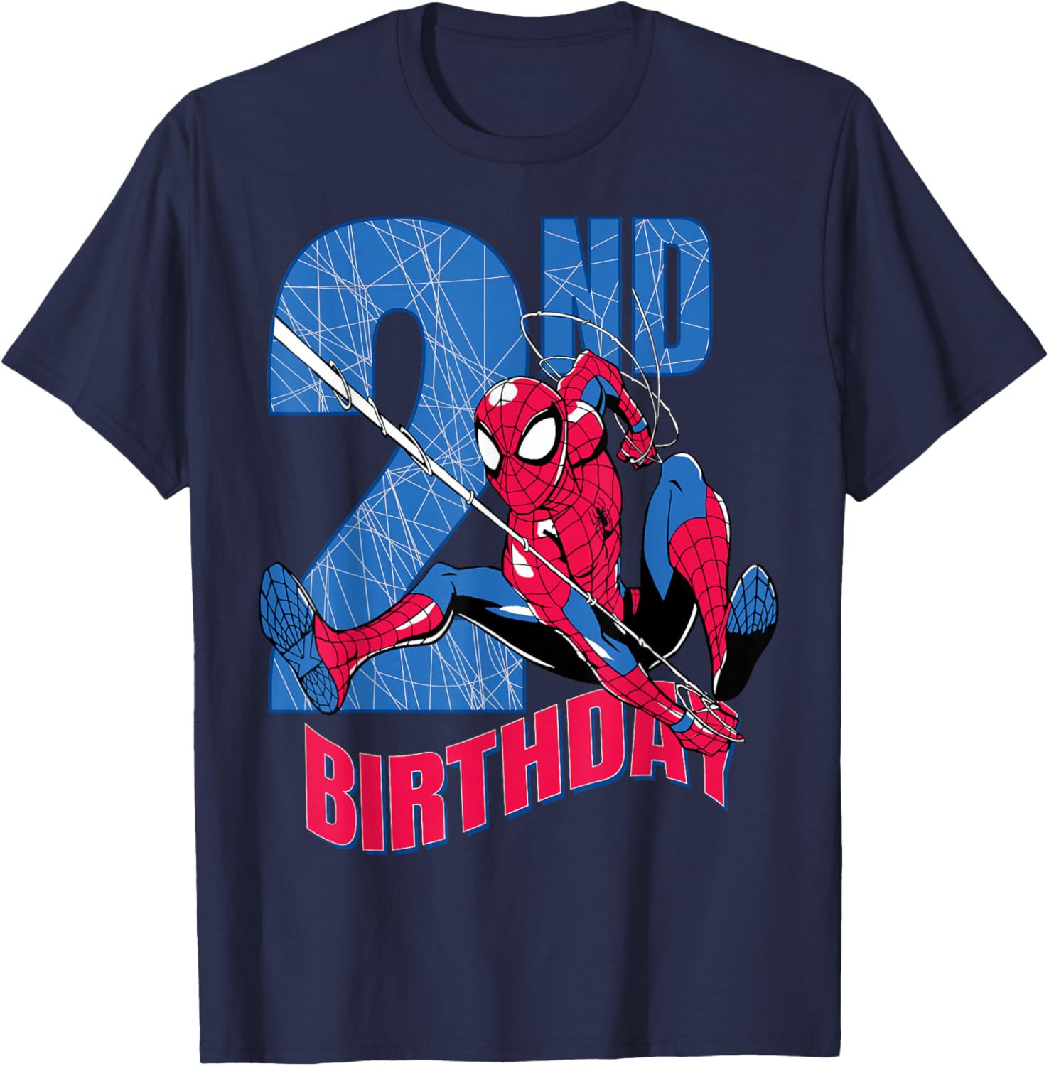 Marvel Comics Spider-Man 2nd Birthday Hero Web Action T-Shirt - T-Shirt | Navy