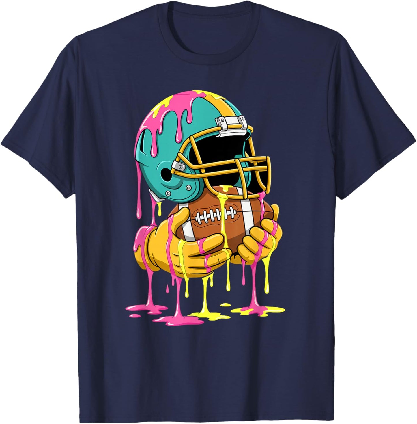 Funny Football Drip Boys Ice Cream Respect Street Style T-Shirt - T-Shirt | Navy