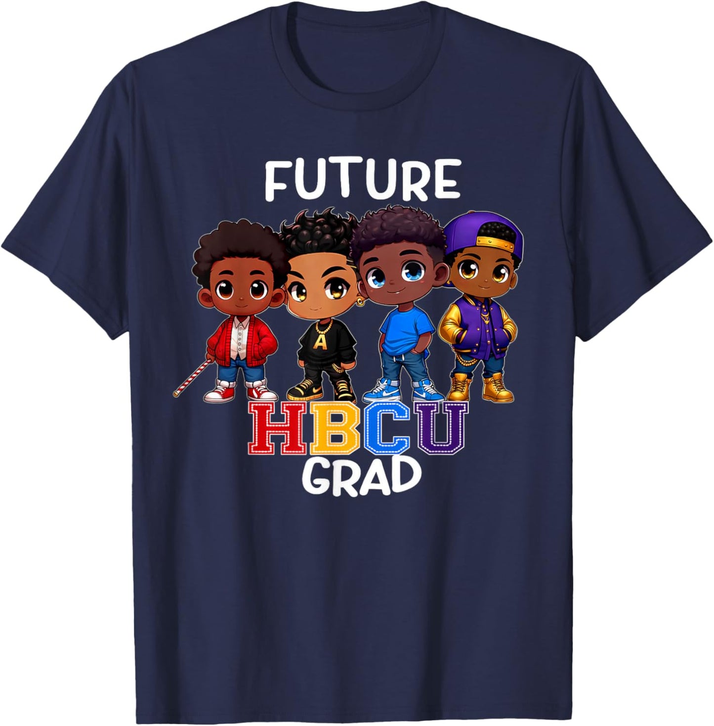 Future HBCU Grad Squad Graduation HBCU Boy T-Shirt - T-Shirt | Navy