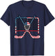 Ice Hockey Drip Goalie Field American Flag Boys Youth Men T-Shirt - T-Shirt | Navy
