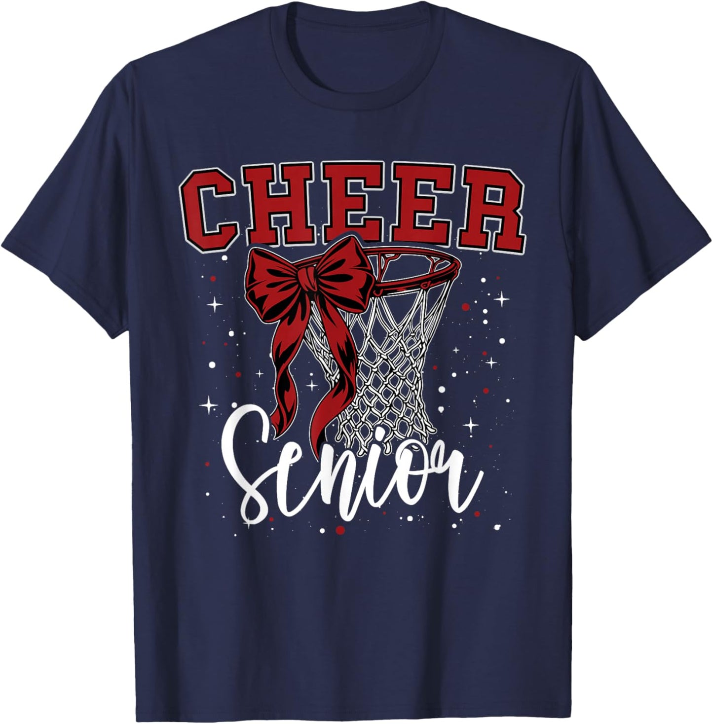Proud Basketball Cheer Senior 2026 Cheerleading Green Team T-Shirt - T-Shirt | Navy