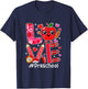 Love Preschool Cute Hearts Valentine's Day Students Teacher T-Shirt - T-Shirt | Navy