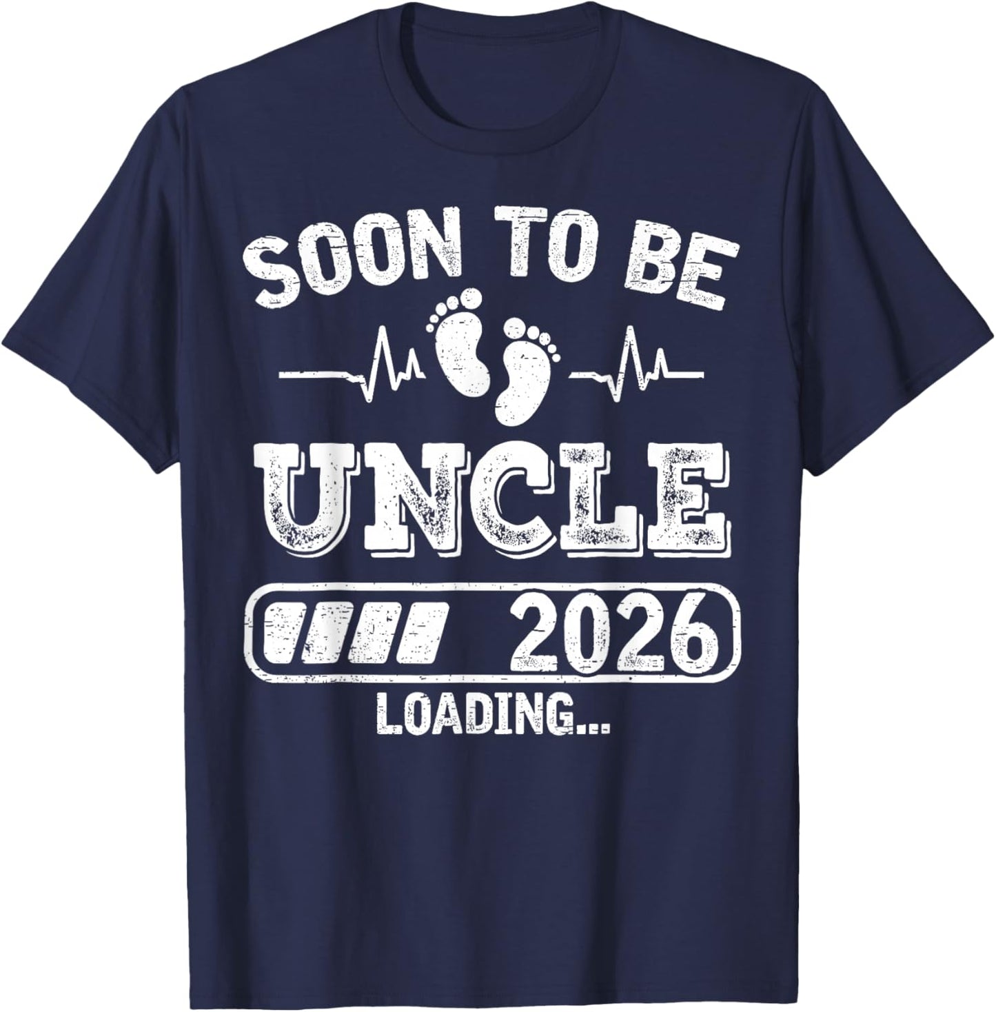 Soon to Be Uncle 2026 Loading Funny Pregnancy Announcement T-Shirt - T-Shirt | Navy