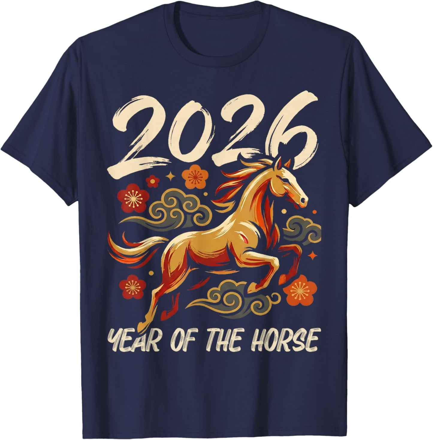 Chinese New Year Lunar Year of The Horse 2026 T-Shirt - T-Shirt | Navy