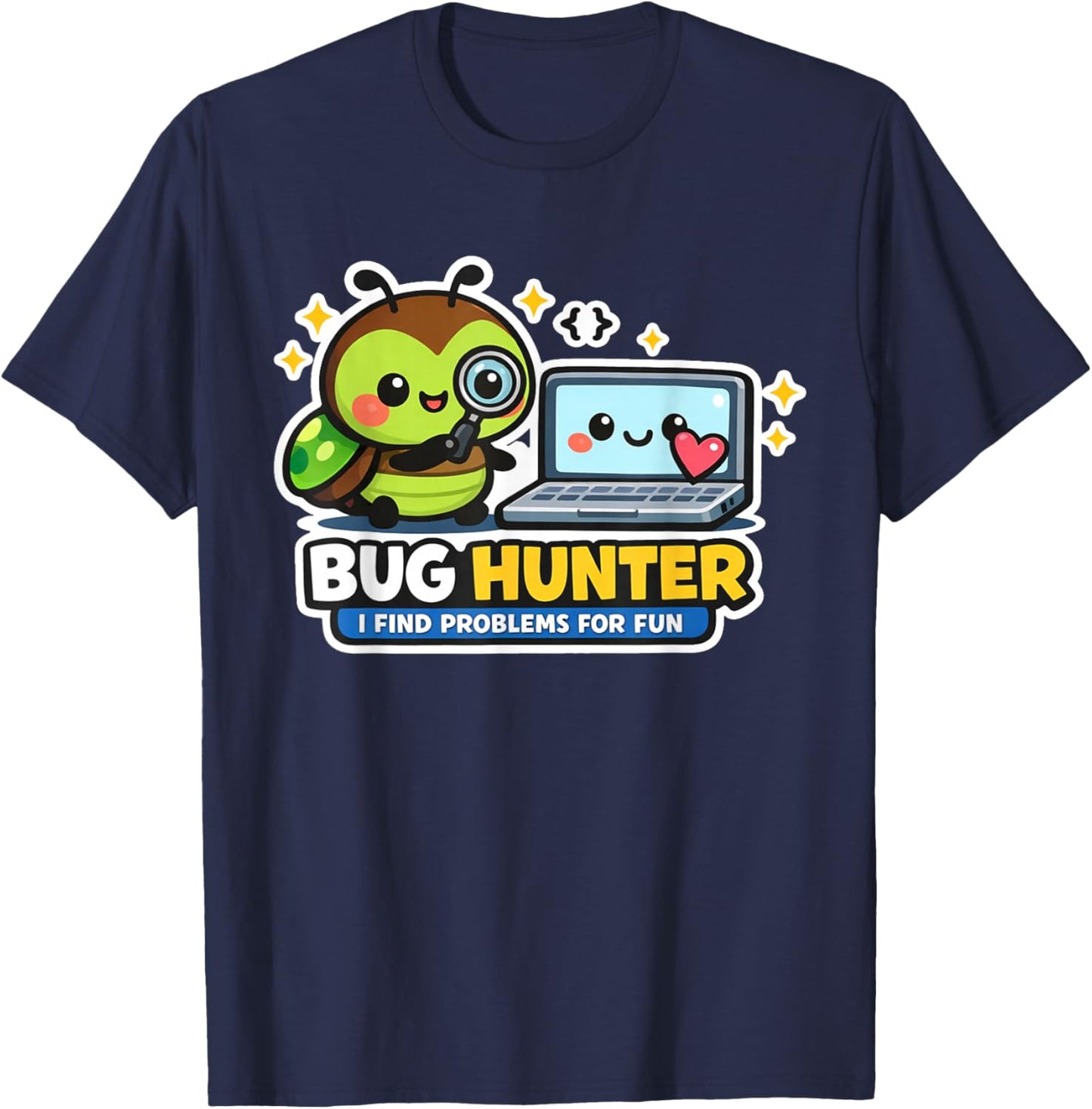 Bug Hunter Funny Programmer Coding Software Debug T-Shirt - T-Shirt | Navy