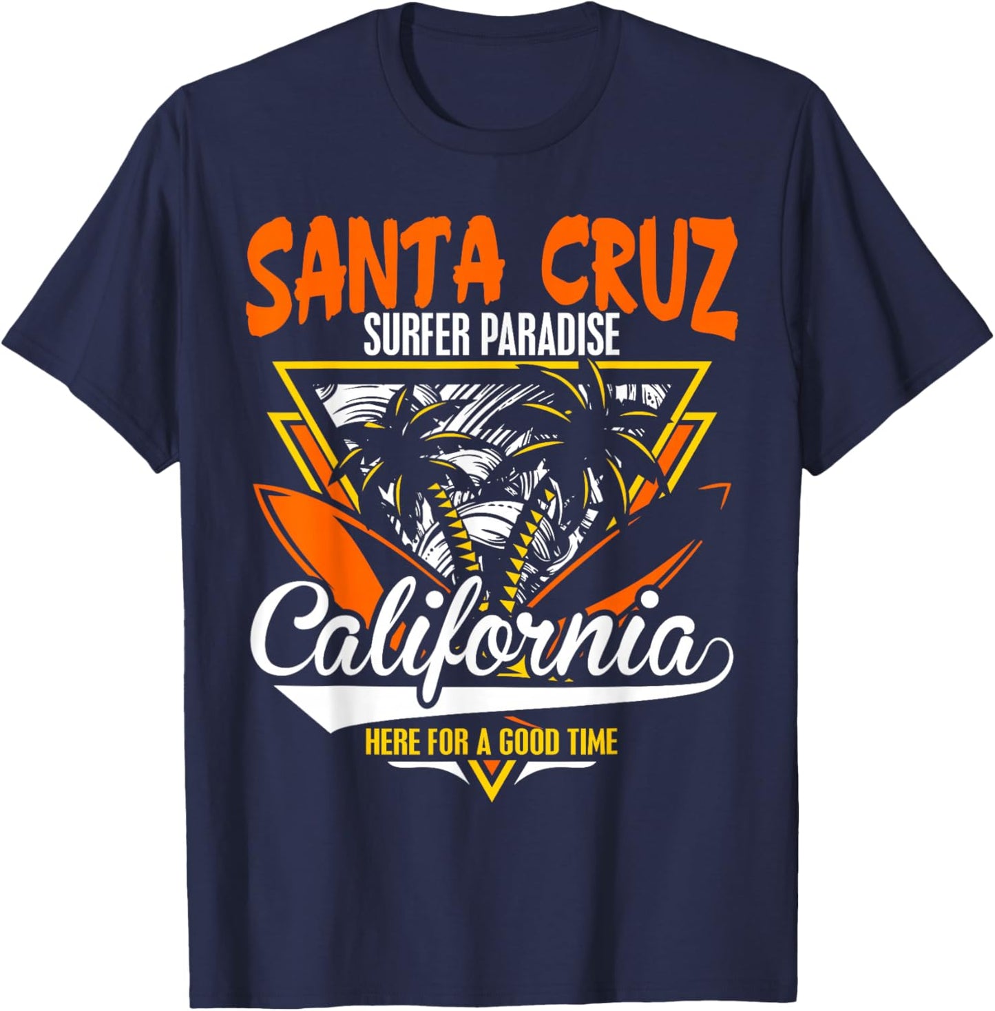 Retro Santa Cruz California Surf Paradise & Beach Adventure T-Shirt - T-Shirt | Navy