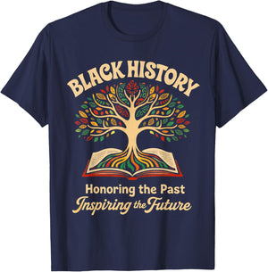 Honoring Past Inspiring Future Men Women Black History Month T-Shirt - T-Shirt | Navy