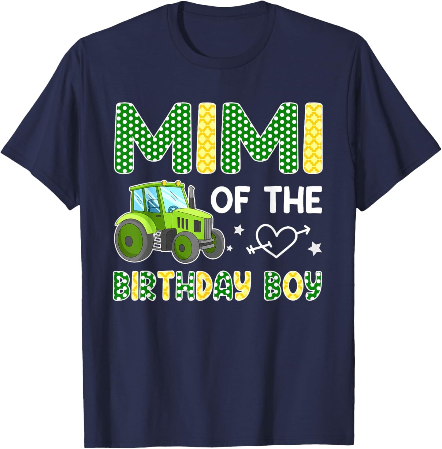 Mimi of The Birthday Boy Family Tractors Farm Trucks T-Shirt - T-Shirt | Navy
