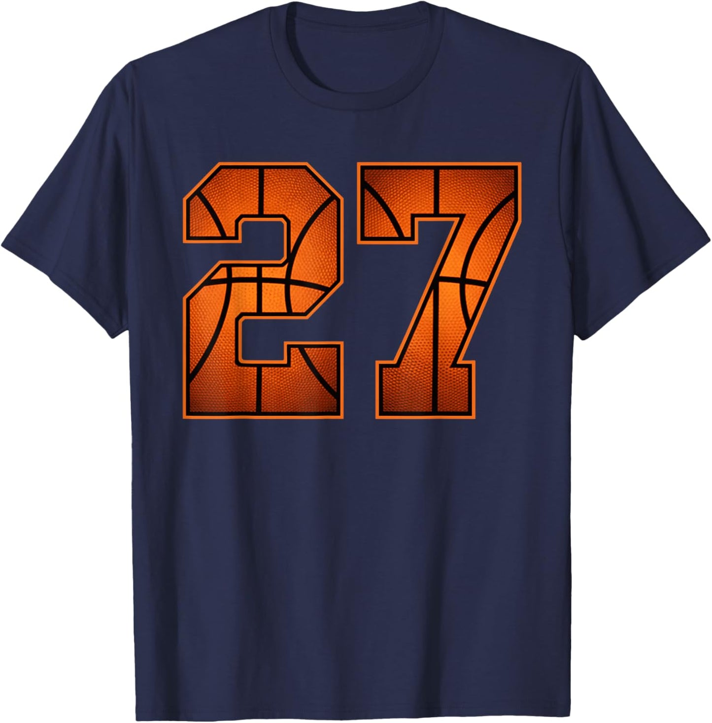 Number 27 Basketball Birthday T-Shirt - T-Shirt | Navy