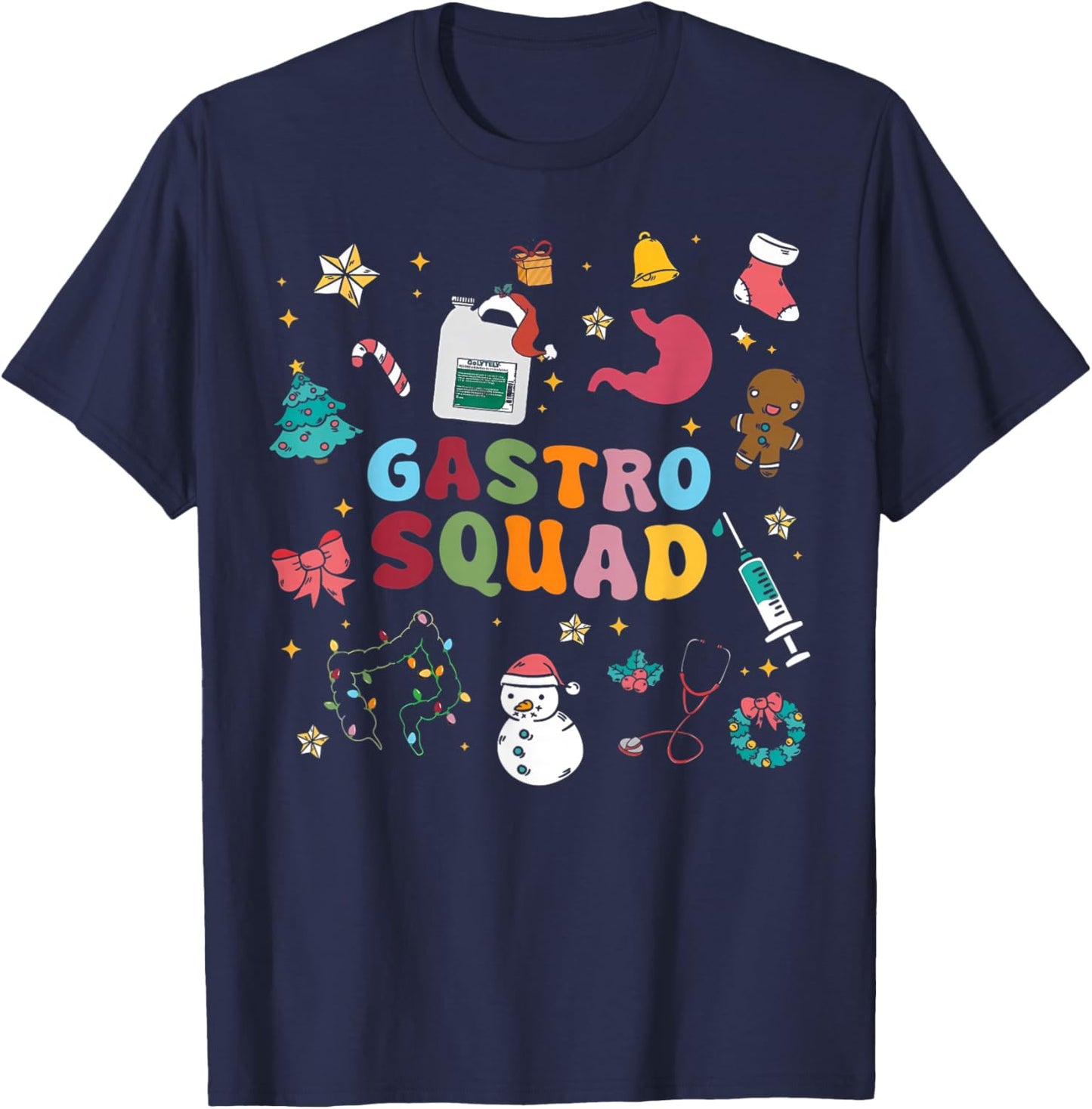 Gastro Squad GI Nurse Christmas Endoscopy Gastroenterology T-Shirt - T-Shirt | Navy