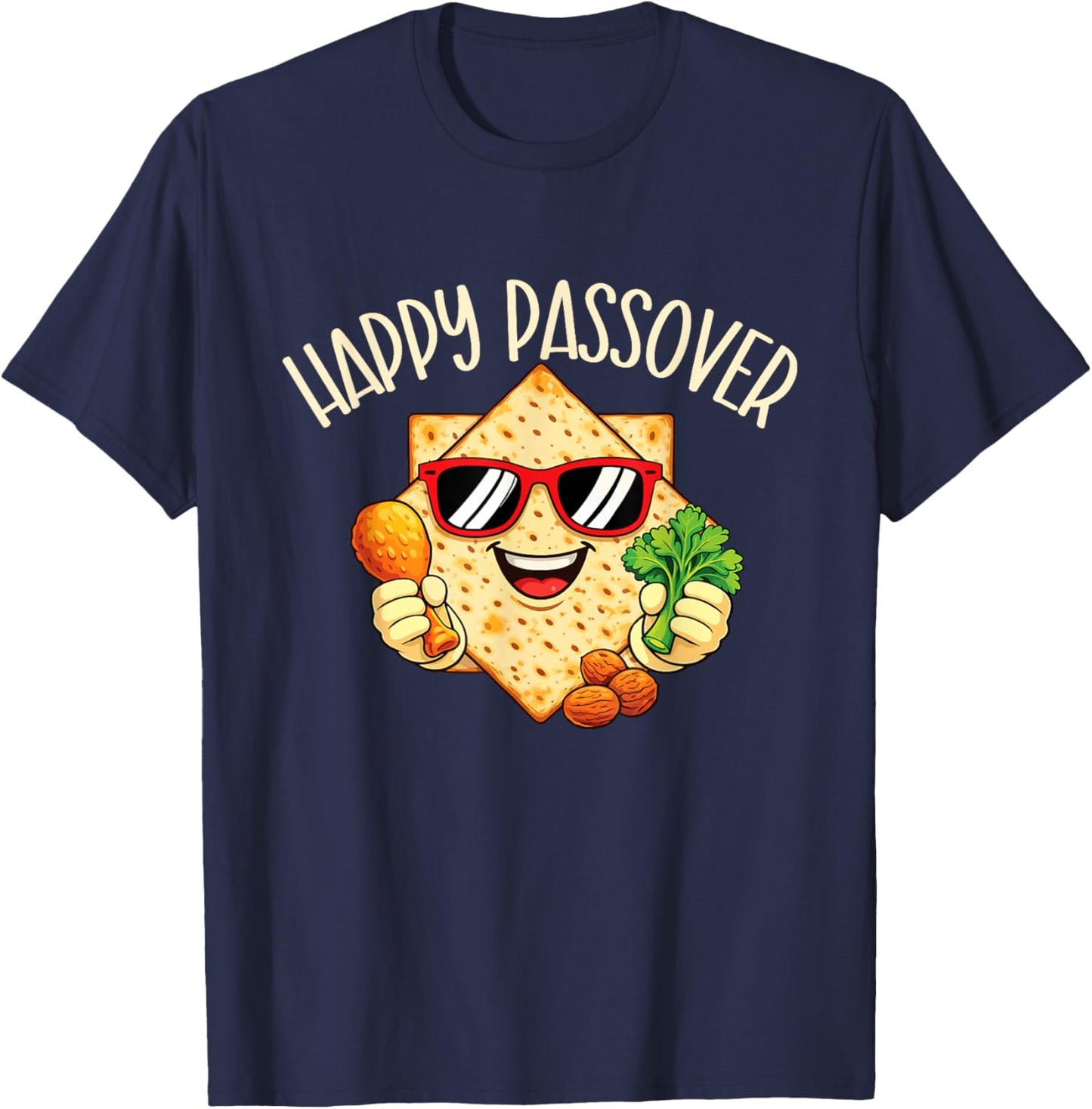 Happy Passover - Pesach Jewish Holiday Jew T-Shirt - T-Shirt | Navy