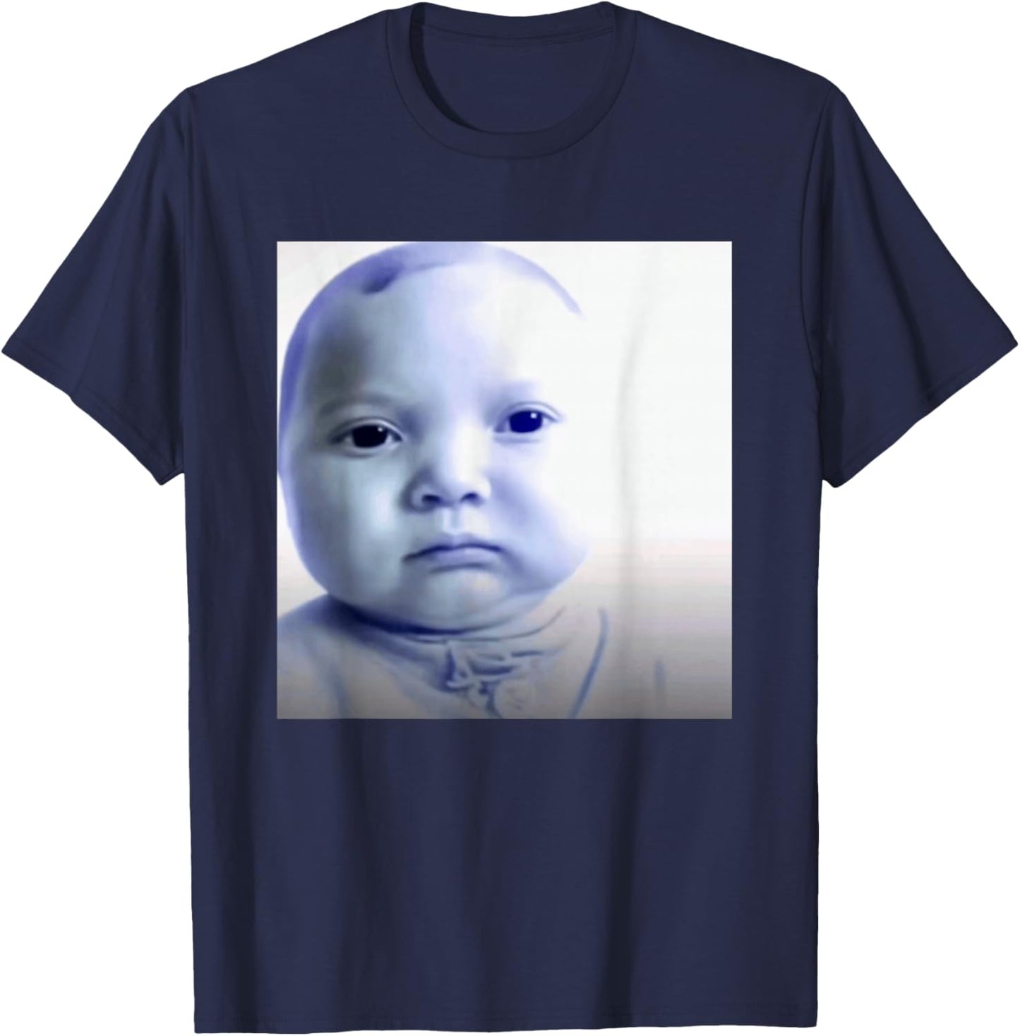 Funny AI Baby Meme Graphic Gen Z Humor Viral Meme T-Shirt - T-Shirt | Navy