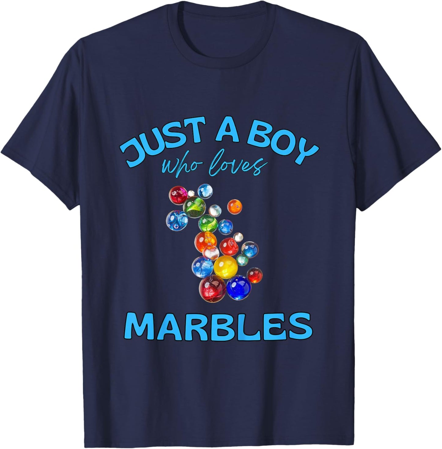 Kids Just a Boy Who Loves Marbles for Marble Players T-Shirt - T-Shirt | Navy