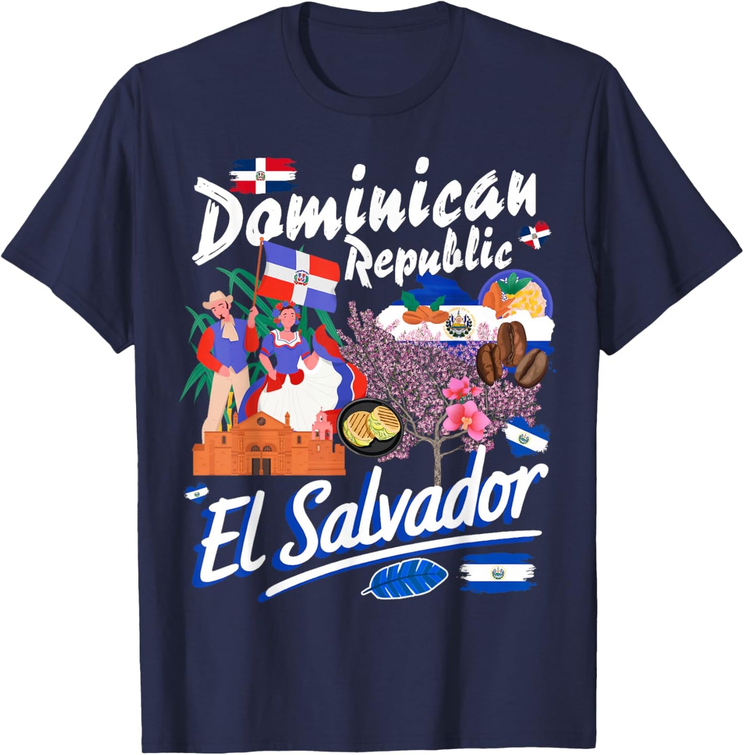 Dominican & Salvadorian Idea for Kids Dominicano El Salvador T-Shirt - T-Shirt | Navy