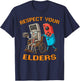 Funny Retro Meme Respect Your Elders Gamer Video Game T-Shirt - T-Shirt | Navy