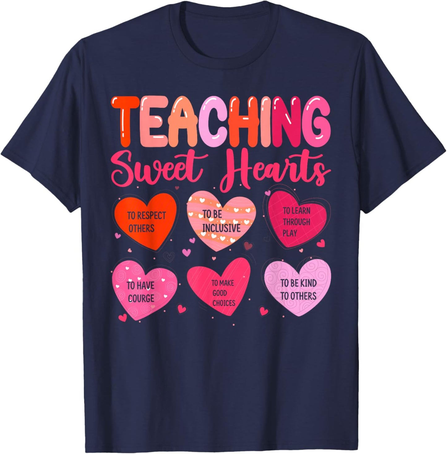 Teaching Sweethearts Valentine's Day T-Shirt - T-Shirt | Navy