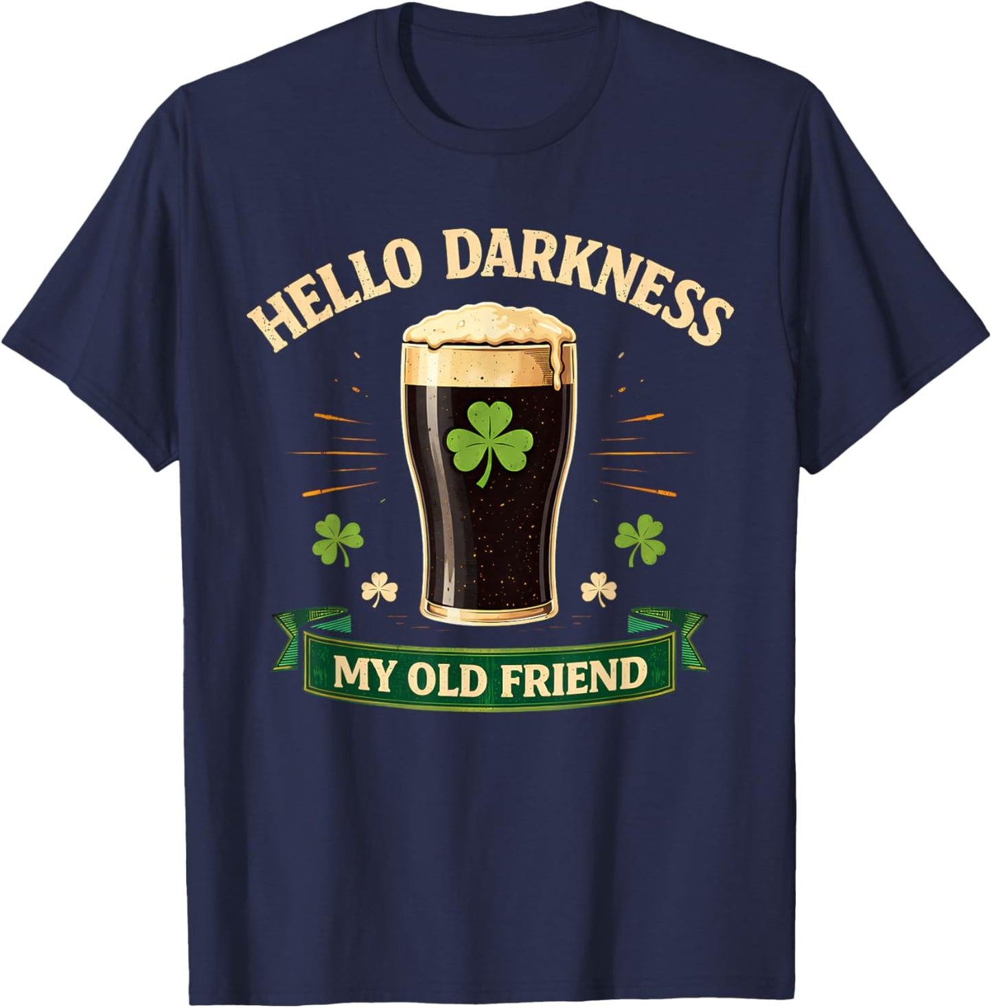 Dark Beer Friend Irish Green Funny St Patricks Day Men Women T-Shirt - T-Shirt | Navy