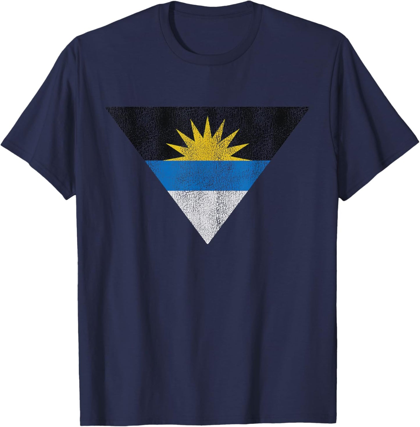 Retro Antigua and Barbuda Flag Souvenir T-Shirt - T-Shirt | Navy