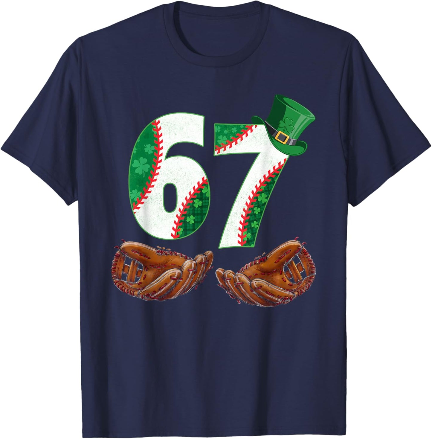 67 Trend St Patrick Baseball Number T-Shirt - T-Shirt | Navy