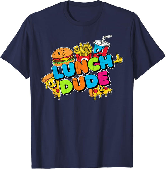 Lunch Dude Thanksgiving Funny Food Dude Fall Autumn Turkey T-Shirt - T-Shirt | Navy