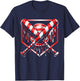 Baseball Candy Cane Christmas Baseball Ice Cream Drip Boys T-Shirt - T-Shirt | Navy