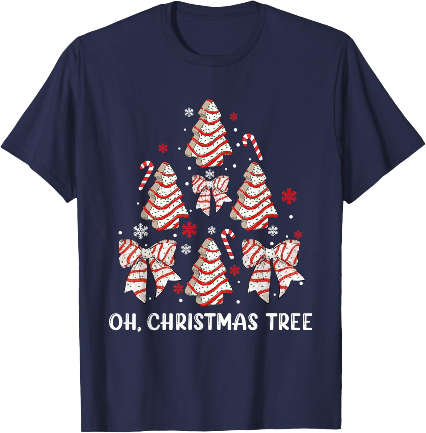 Oh Christmas Tree Cakes Debbie Becky Jen Cake Lovers Xmas T-Shirt - T-Shirt | Navy