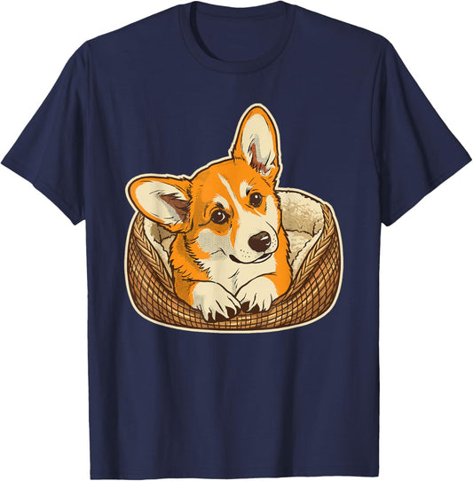 Retro Corgi Dog Mom Dog Dad Funny Corgi T-Shirt - T-Shirt | Navy