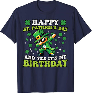 Happy St Patricks Day Yes My Birthday Dab Saint Pattys Kids T-Shirt - T-Shirt | Navy