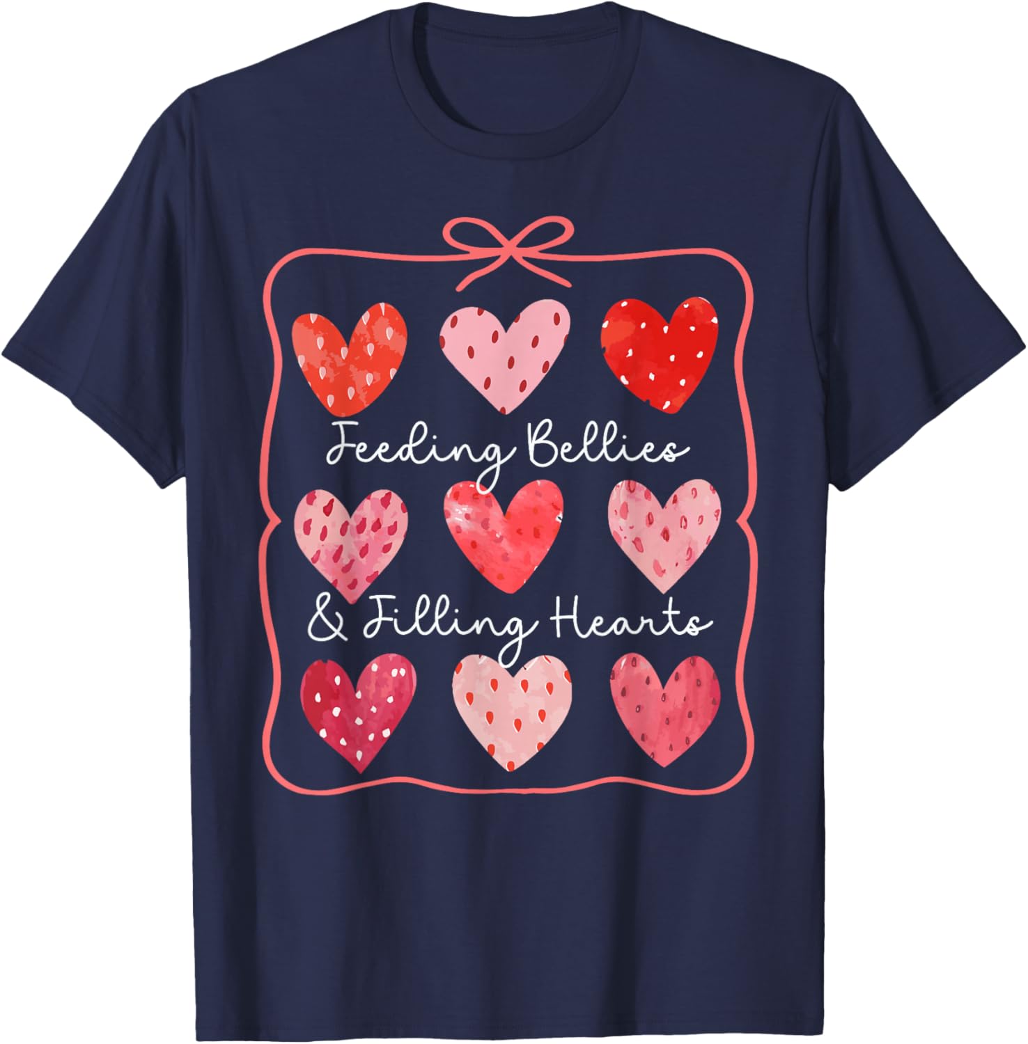 Lunch Lady Valentines Day Cafeteria Strawberry Sweethearts T-Shirt - T-Shirt | Navy