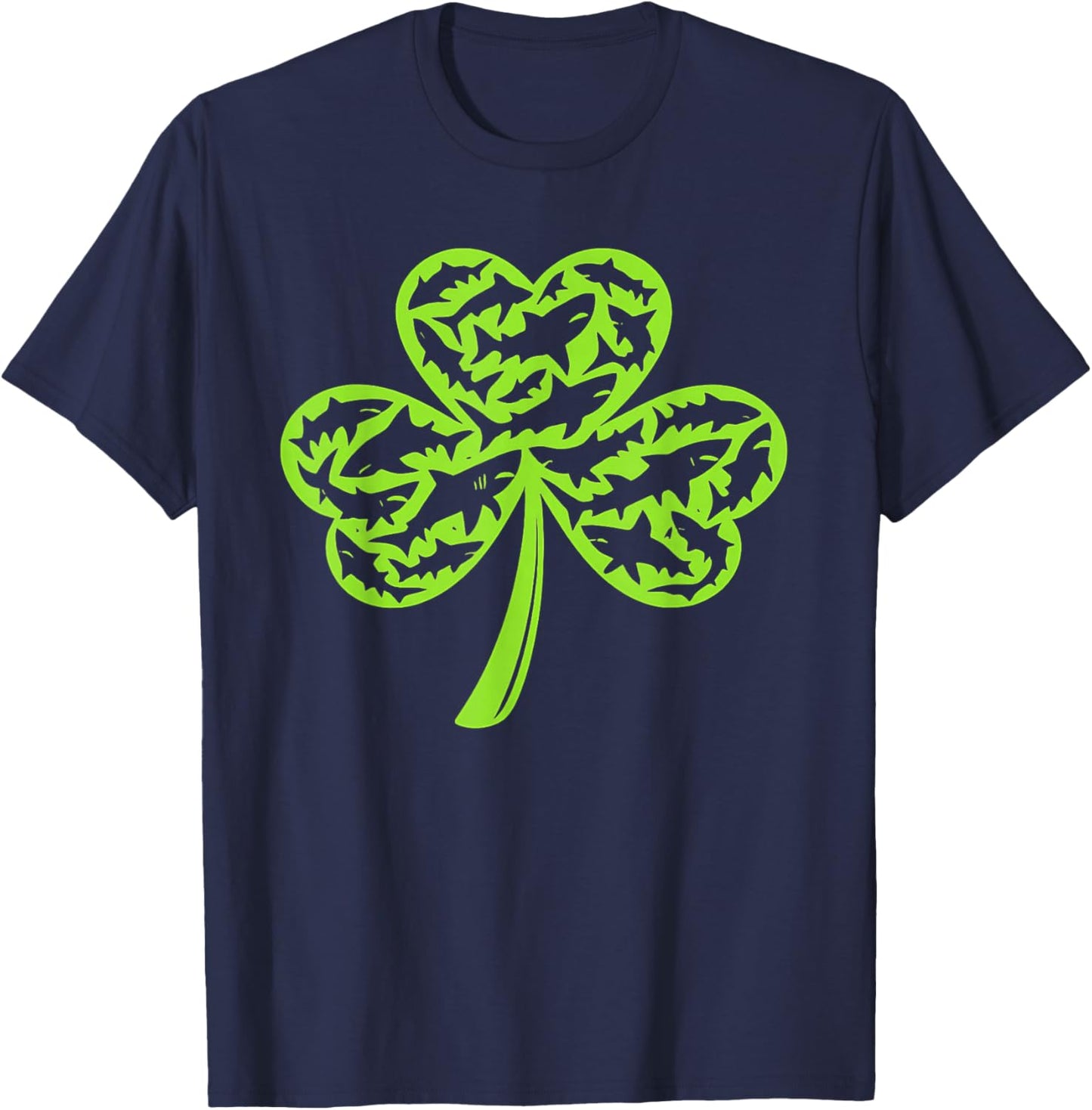 Shark St Patricks Day Boys Kids St Pats Sharks Shamrocks T-Shirt - T-Shirt | Navy