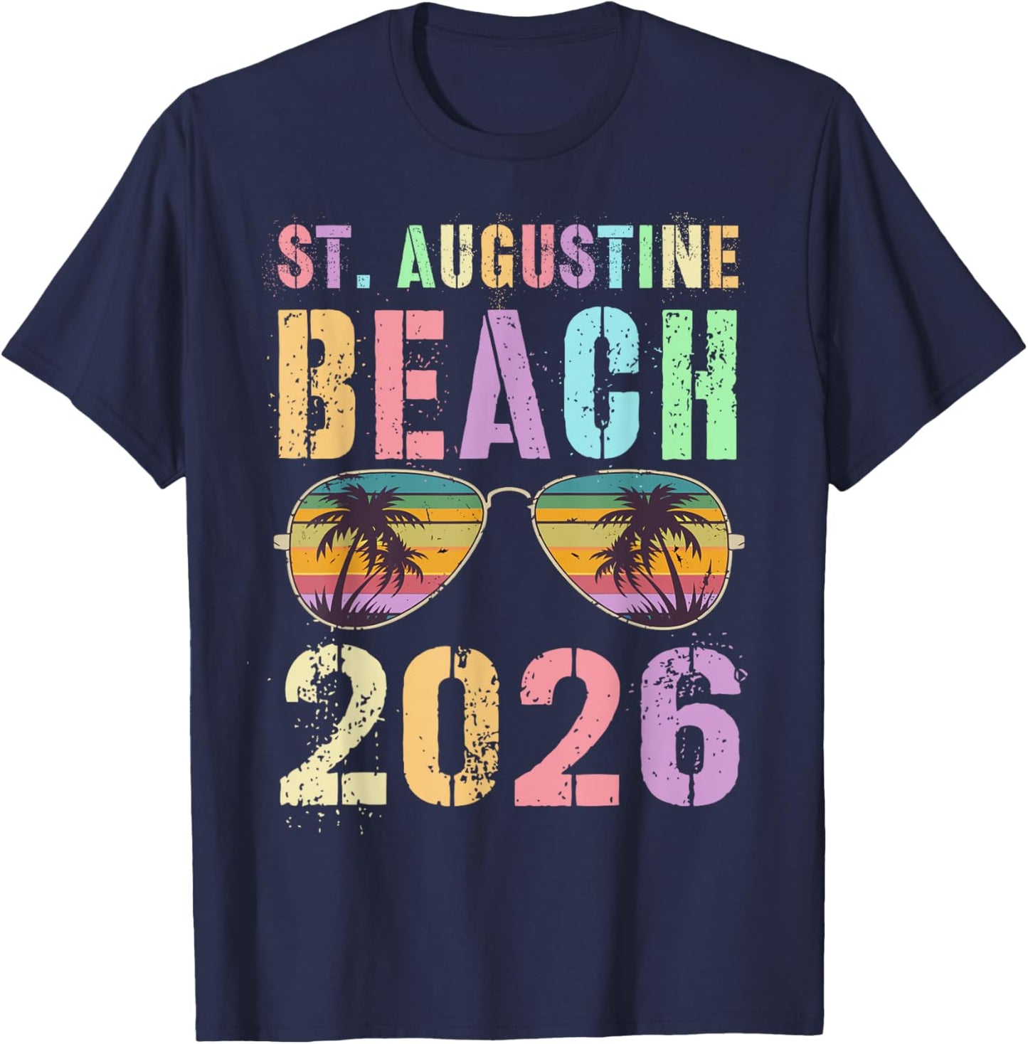 Cute ST Augustine Beach 2026 Vacation Swimming Trip Matching T-Shirt - T-Shirt | Navy