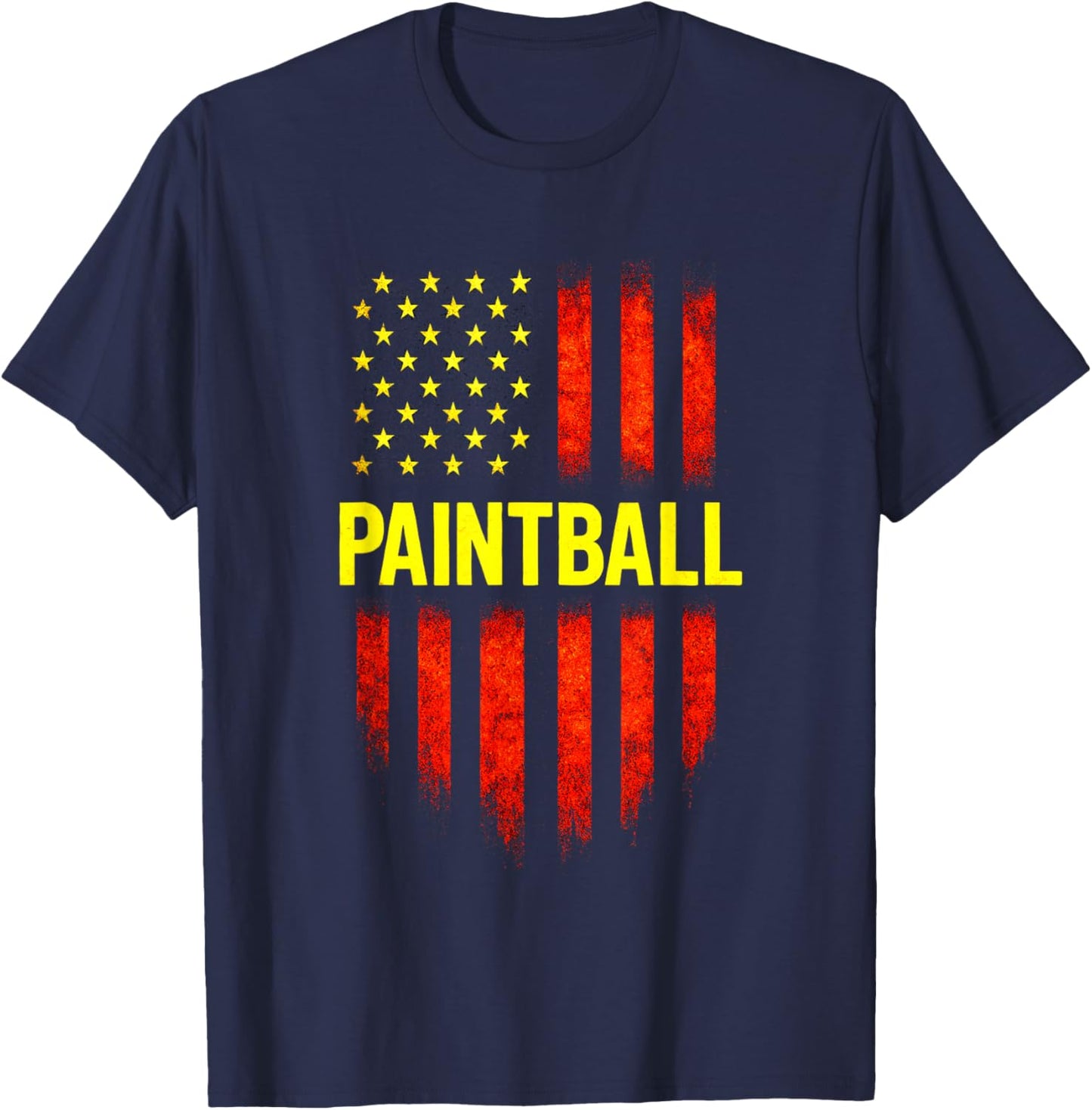 Paintball - Vintage American Flag Player T-Shirt - T-Shirt | Navy