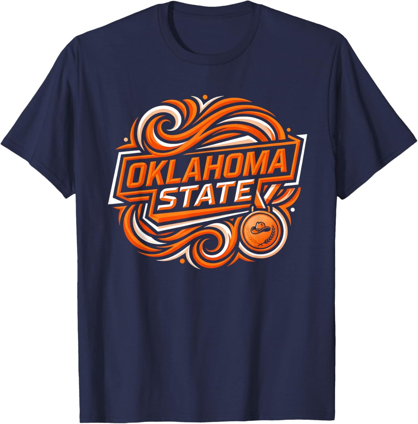 Oklahoma State with USA Design Apparel T-Shirt - T-Shirt | Navy