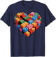 Valentines Day Heart Building Blocks Bricks Boys Kid Toddler T-Shirt - T-Shirt | Navy