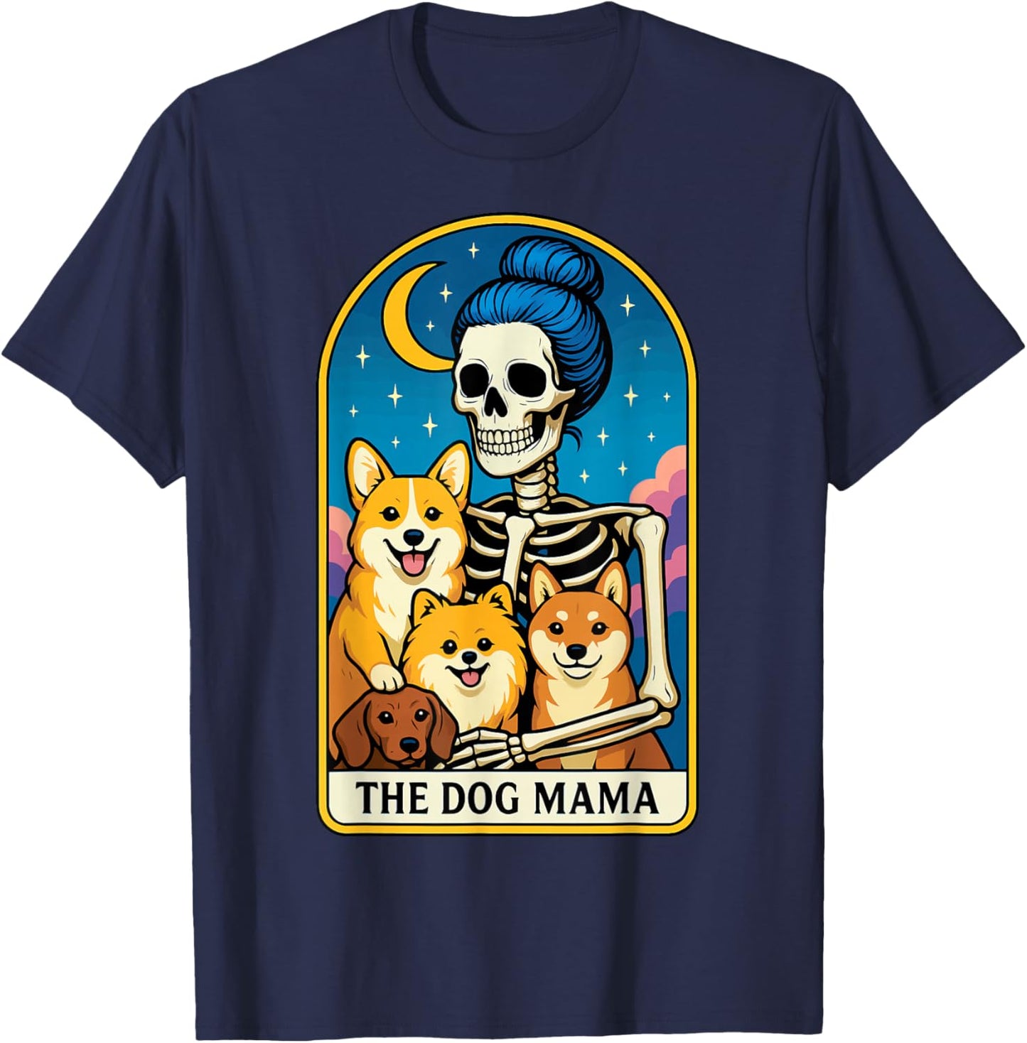 The Dog Mama Tarot Card T-Shirt - T-Shirt | Navy