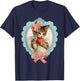 Cute Tabby Cat Valentine Kitty with Heart Vintage Coquette T-Shirt - T-Shirt | Navy