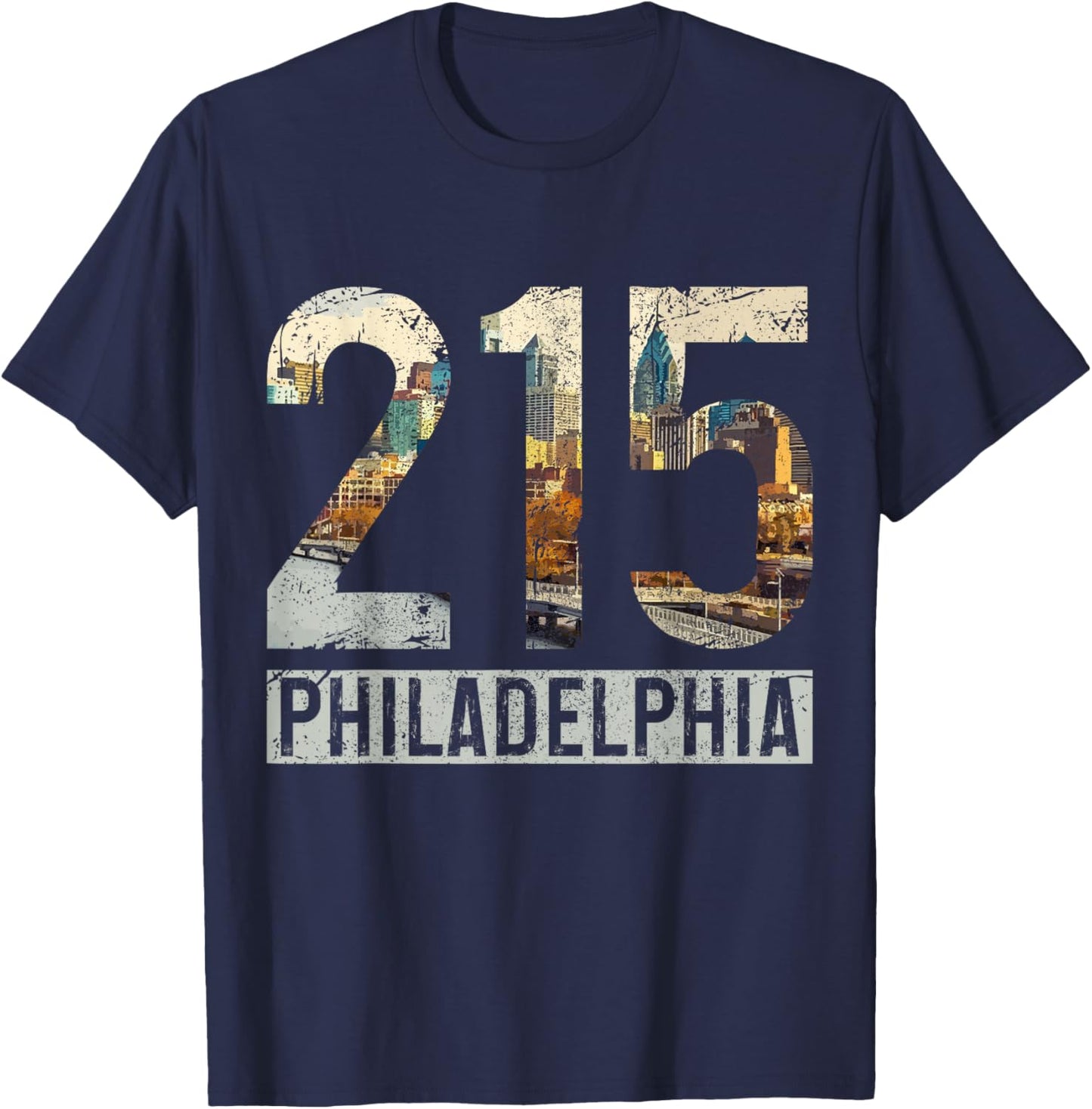 Philadelphia Pennsylvania 215 Area Code Pride Souvenirs T-Shirt - T-Shirt | Navy