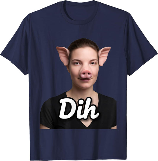 Cat Meme Dih, Funny Gen Z Brainrot Cat Humor T-Shirt - T-Shirt | Navy