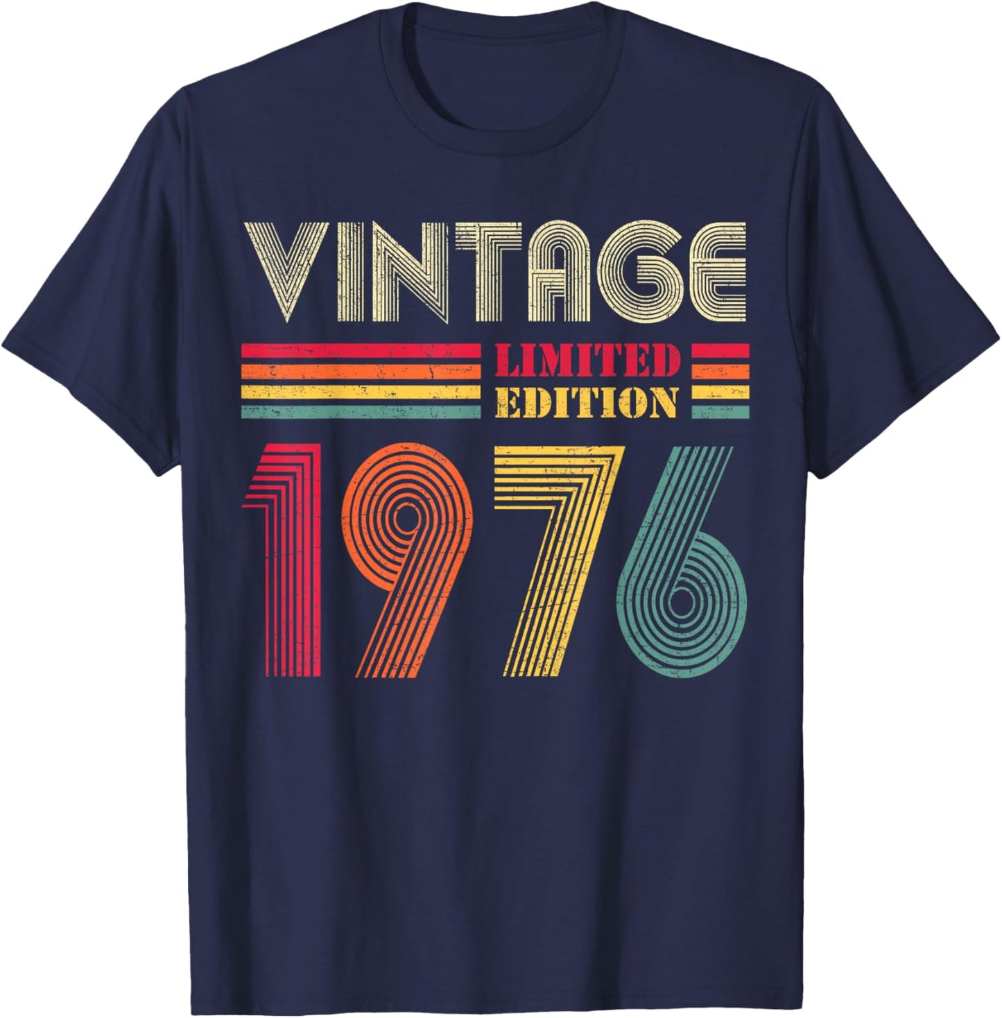 Vintage 1976 50th Birthday Gift Men Women 50 Years Old T-Shirt - T-Shirt | Navy