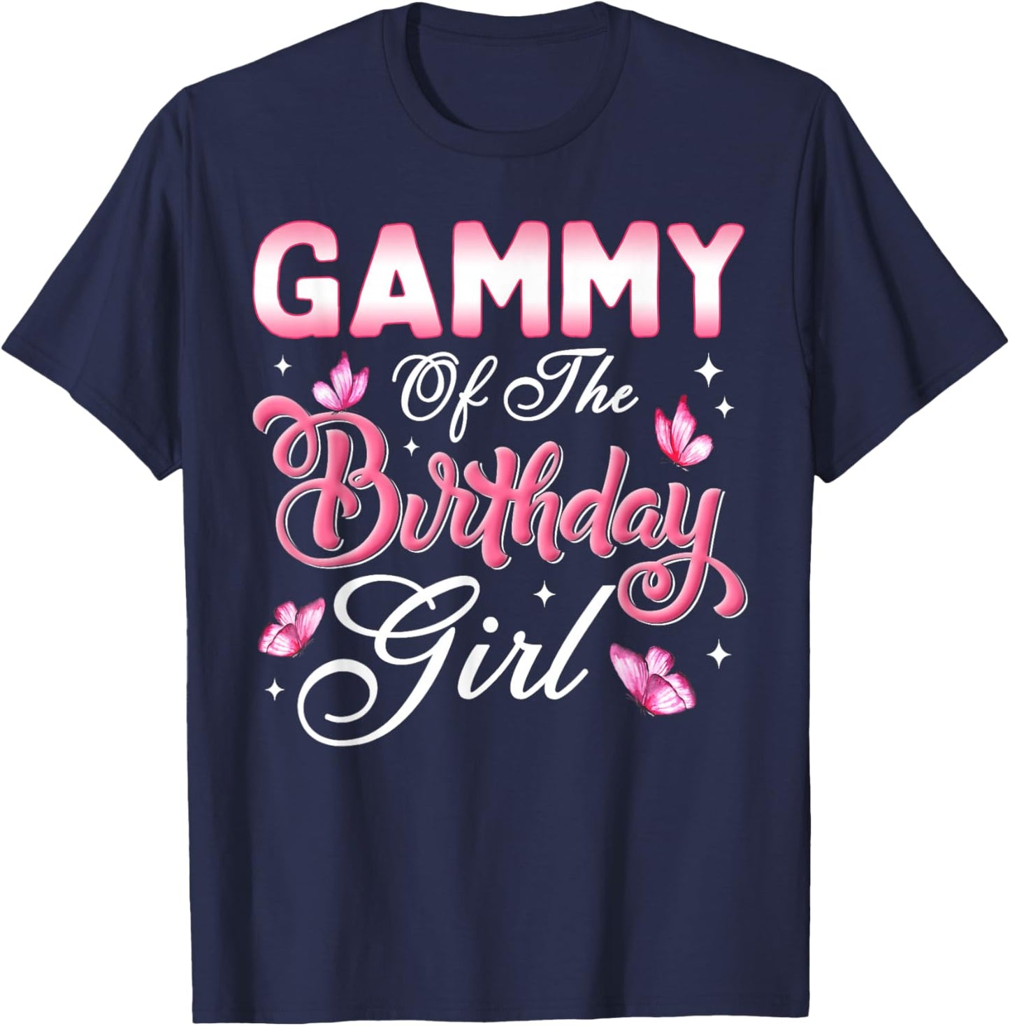 Gammy of The Birthday Girl Butterfly Birthday Party T-Shirt - T-Shirt | Navy