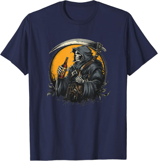 Cool Grim Reaper Costume for Beer Night T-Shirt - T-Shirt | Navy