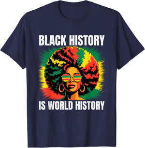 Black History is World History Afro Pride Pan African Art T-Shirt - T-Shirt | Navy